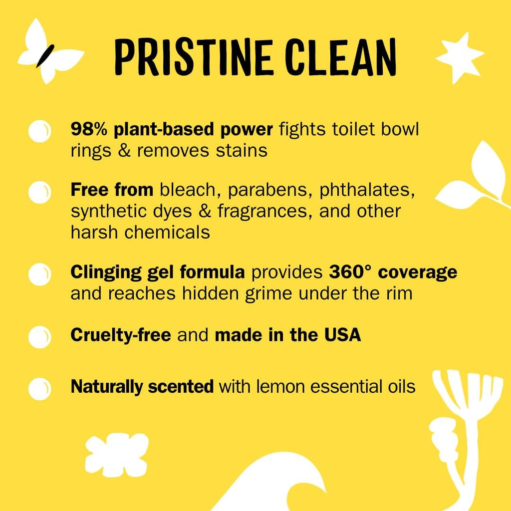 Molly's Suds Toilet Bowl Cleaner (Non-Bleach) | 98% Plant-Based Gel Formula Freshens, Removes Stains and Deodorizes | Lemon Scent - 23 Fl Oz (Pack of 3)