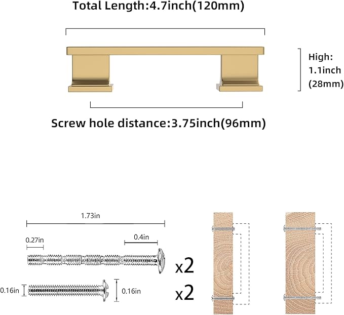 COTYKILEY 10 Pack 3.75 Inch(96mm) Champagne Bronze Cabinet Handles Gold Kitchen Cabinet Pulls Cabinet Door Handles Kitchen Cabinet Hardware