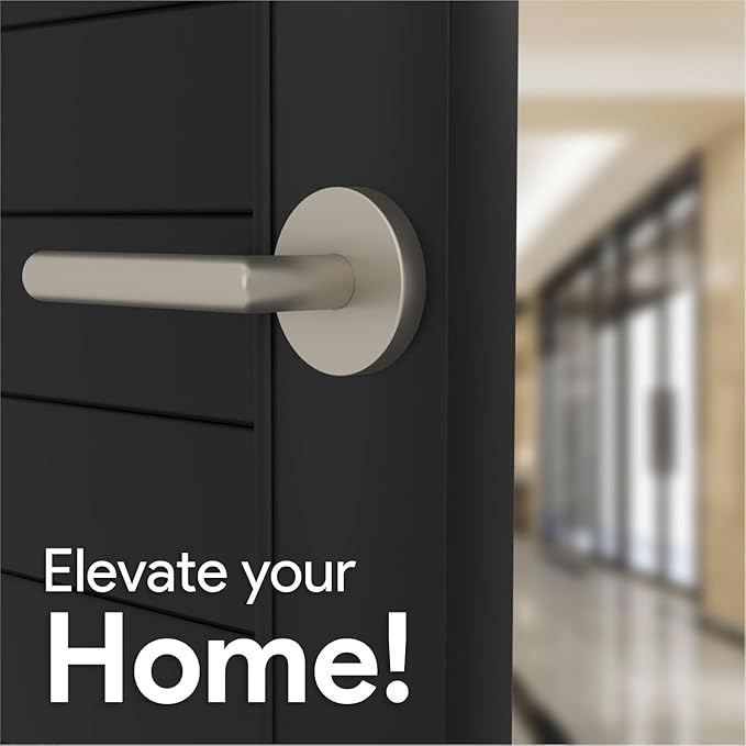 Mega Handles Ronn Dummy Door Handles - 6 Pack Heavy Duty Brushed Nickel Door Handles, Non-Turning Door Handle for Closet & French Doors, Single Side, Fits All Standard Doors - Satin Nickel