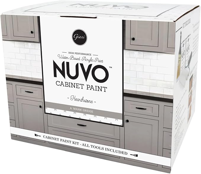 Nuvo Hearthstone Cabinet Makeover Kit - Easy DIY 7-Piece Set, Versatile Greige, Long-Lasting Finish