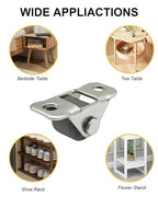 24PC Mini Caster Wheels Low Profile, 1/2 Inch Single Direction Tiny Wheels, Little Rubber Rolling Wheels with Steel Top Plate for Small Appliances, Furniture, DIY (Non Swivel)