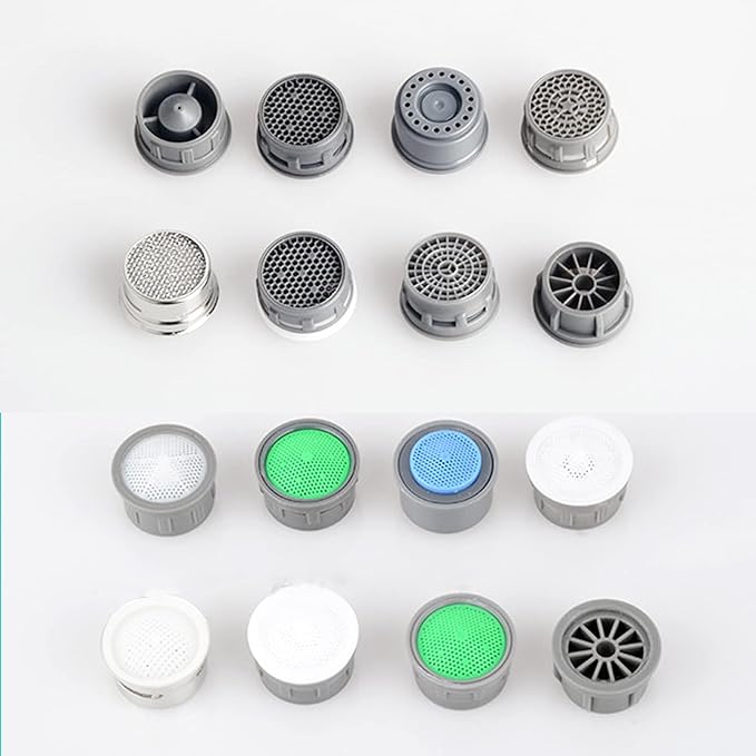 Faucet Aerator 2.2 GPM Plugin Restrictor Replacement Parts For Bathroom or Kitchen Plug-In Aerator (8 Sets With Gasket)