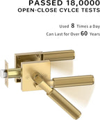 Asidrama 1 Pack Champagne Bronze Privacy Door Handles, Door Lever with Door Knobs Indoor for Bedroom or Bathroom, Heavy Duty Door Handles Interior with Locks for Left Right Sided Doors