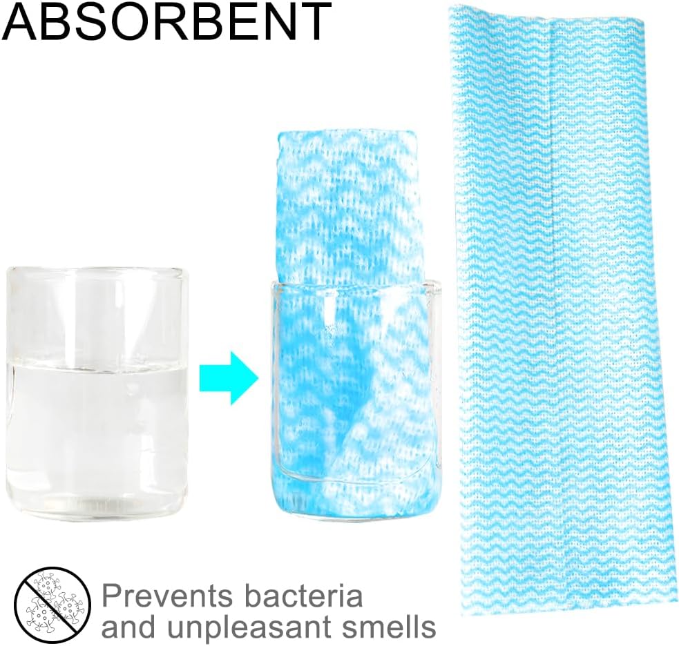 Disposable Dish Cloth and Cleaning Handi Wipes, 100ct, Multi-Use Rags for Kitchen, Bathroom and Windows, Blue