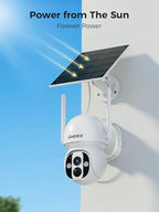 Solar Wireless Security Camera System, Home Security Camera System Outdoor, No Subscription, Solar Powered, 2.4G & 5G WiFi 4 Cam Kit, 4MP Color Night Vision, 360° Pan & Tilt, Two-Way Talk, IP66