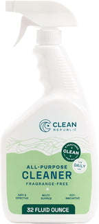 Clean Republic All-Purpose Cleaner, Daily Use Cleaning Spray for Kitchens, Bathrooms, and More, 32 Fluid Ounce Bottle