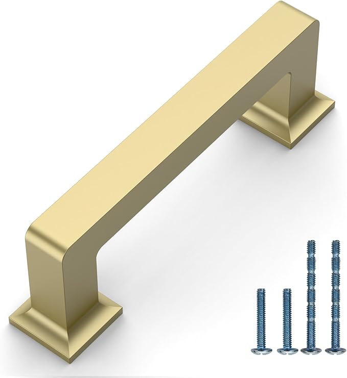 10 Pack 3"(76mm) Gold Cabinet Pulls Kitchen Cabinet Handles Matte Gold Drawer Pulls Cupboard Hardware for Cabinets CK0078