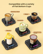 Maestri House Mug Warmer, Electric Coffee Cup Warmer for Desk with 3-Temp Settings,Auto Shut Off, Constant Temperature Heating for Beverage, Milk, Tea and Hot Chocolate at Home & Office (Black)