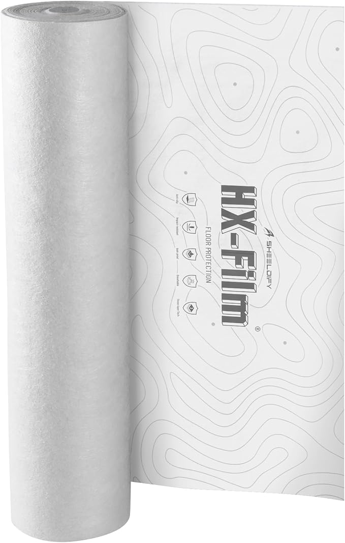 39" x200' Heavy-Duty Floor Protection | Construction Grade Carpet Protector | Drop Cloth Plastic Film for Hardwood Floors | Waterproof Painters Covering with No Residue(Summit White)