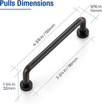 JOY DECOR Cabinet Pulls – 3-3/4 Inch Hole Center, Oil Rubbed Bronze, 2 Pack, Zinc Alloy Cabinet Handles for Drawers & Cupboard – Vintage Style Hardware for Kitchen, Bathroom, Dresser