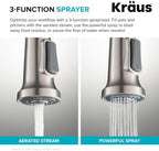 KRAUS Britt Touchless Sensor Commercial Single Handle Pull Down Kitchen Faucet in Spot Free Stainless Steel, KSF-1691SFS