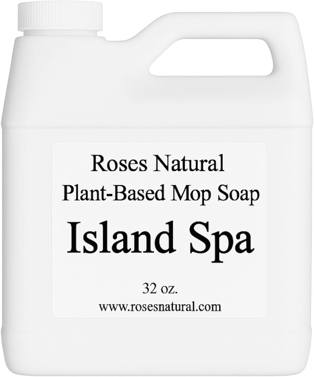 Plant-Based Floor Cleaner Mop Soap – 32 oz | Streak-Free, Highly Scented, Concentrated Mop Solution for Tile, Vinyl, Hardwood & Sealed Floors | Non-Toxic, Eco-Friendly (Island Spa)
