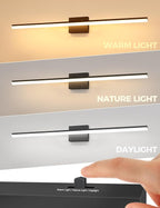 L LOHAS LED 48-Inch Bathroom Vanity Light Bar Over Mirror, Matt Black Modern Bathroom Light Fixtures, 3CCT Adjustable LED Vanity Lights for Living Room Wall