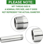 TAISHER 2PCS 304 Stainless Steel Pipe Fittings, 3/4" NPT Male Threaded, 6" Length Weld Nipple Cast Pipe