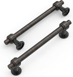 Amerdeco 10 Pack Oil Rubbed Bronze Cabinet Pulls 5 Inch(128mm) Hole Center Drawer Pulls Cabinet Hardware Kitchen Cabinet Handles for Bathroom ZH0069