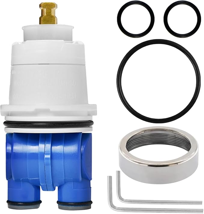 RP19804 Shower Cartridge Compatible with Delta 1300/1400 Series Single Handle Tub Bathtub Shower Faucet Replacement for Delta Monitor Cartridge Repair Plumbing Parts, RP22734 Bonnet Nut (1993-2007)