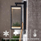 Outdoor Dusk to Dawn Exterior Light Fixture Wall Sconce Modern Style 800LM 13W Waterproof Rustproof Aluminum Glass Shade Porch Lantern Garage Garden Patio Matte Black Lamp