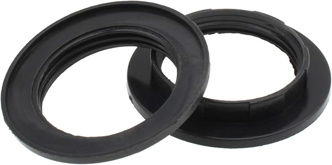 1-1/2 Inch Lamp Shade Collar Rings,FDXGYH 2pcs E26 Light Socket Ring Retainer Rings and Replacement Adapter(Black)
