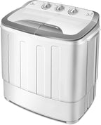 Giantex Portable Washing Machine, 13lbs Washer and Spinner Combo, Semi-Automatic Laundry Clothes Machine, Compact Twin Tub Mini Washer for Apartment Camping Dorms RV
