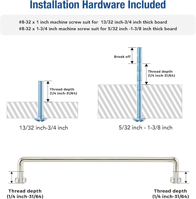 JOY DECOR Cabinet Pulls – 7-1/2 Inch Hole Center, Brushed Nickel, 2 Pack, Zinc Alloy Cabinet Handles for Drawers & Cupboard – Vintage Style Hardware for Kitchen, Bathroom, Dresser, Furniture Makeover