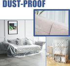 35 Pieces Plastic Drop Cloth, Multiple Waterproof Cloth Sheets for Painting, Dust-Proof and Rustproof, 35 Pieces 9x12 Feet Tarp, Furniture Cover