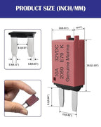 10A Low Profile Mini Fuse Kit– Automotive 10A ATM Manual Reset Circuit Breaker Fuses for Boat, RV, Car, Truck, DC 12V/32V 10 Amp Manual Resettable Blade Assortment Kit with Resettable Fuses