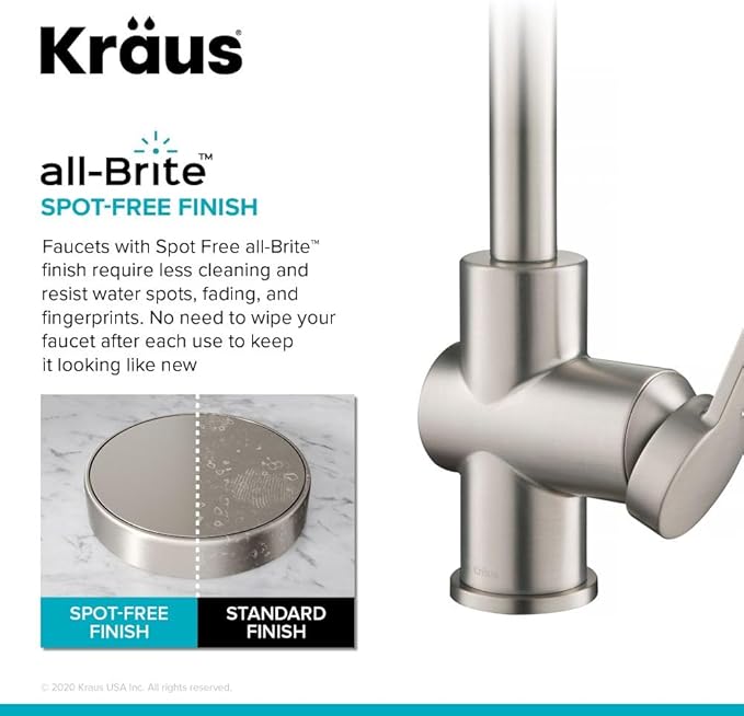KRAUS Britt 2nd Gen Commercial Style Pull-Down Single Handle Kitchen Faucet in Spot Free Stainless Steel, KPF-1691SFS