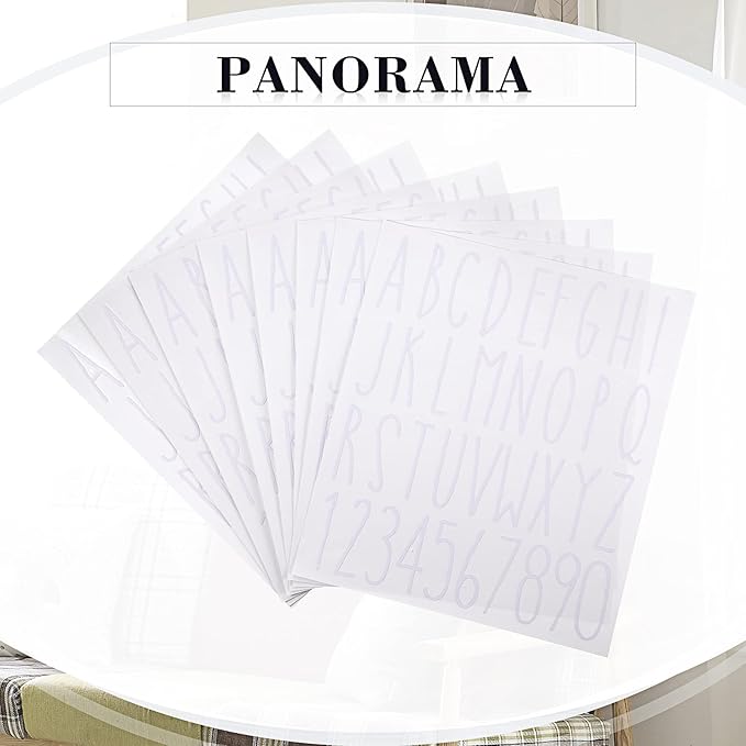 8 Sheets Vinyl Letter Stickers Waterproof Self Adhesive Letter Numbers Alphabet Modern Mailbox Numbers Sticker for Back to School DIY Mailbox House Home Business Address(2 Inch,White)