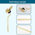 2Pack Universal Side Mount Toilet Handle Replacement Kit Compatible with Kohler K-GP30324-CP/Glacier Bay Toilet with Flapper Chains, Metal Toilet Flusher Lever, Shiny Gold