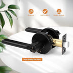 Probrico Privacy Door Handles for Bedroom and Bathroom Black Interior Door Handles, Keyless Privacy Door Lever Reversible, 6 Pack