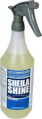 Sheila Shine 1 Quart Stainless Steel Cleaner and Polish, Protects Household Kitchen Surfaces, Removes Grease, Fingerprints & Watermarks, Stainless Steel Cleaner for Appliances, Fridge, Oven & Sink