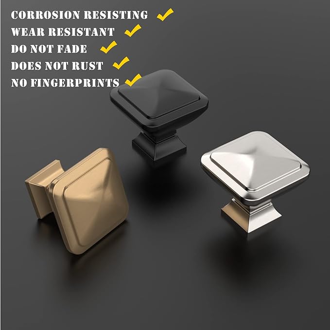 10 Pack Cabinet Knobs Black Kitchen Cabinet Knobs Matte Black Drawer Pulls Dresser Knobs Cupboard Hardware for Cabinets