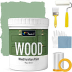 DWIL Matte Finish Furniture Paint - 32 Oz Wood Paint for Cabinets, Doors, Tables, and Dressers Refinishing - Water-Based, Non-Toxic & Odorless, Easy to Apply(French Light Green)-With Tools