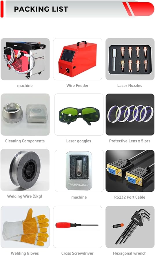 Triumph 1500W 4 in 1 Integrated Fiber Laser Welding cleaning rust remover Machine 220V Single Phase Handheld Laser Welder Machine with Auto Wire Feeder Cable Length 10m