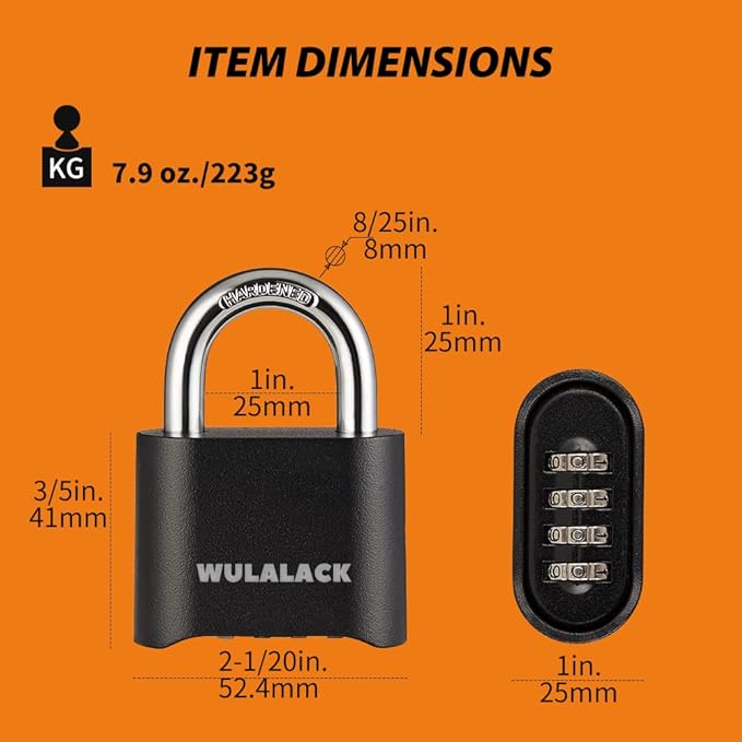 Combination Lock Outdoor, 4 Digit Weatherproof Padlock Combination for Outdoor Sheds Fence, Gate Hasps, Storage Unit, 12 Pack…