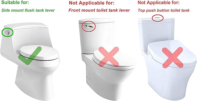 Toilet Flush Handle Replacement, Side Mount Extended Trip Lever Tank Fit for Kohler 3384/3722 Kit, Polished Chrome 10.6“ Trip Lever