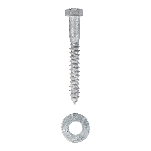 3/8 x 3 (50 Pack) Lag Screw Kit, 50 Screws and 50 washers, Hot Dip Galvanized, Meets ASME B18.2.1 Industrial/Commercial Grade by Makers Bolt