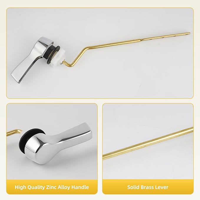 iFealClear Universal Side Toilet Flush Hnadle Replacement, Angle Mount Toilet Handle Replacement Compatible with Kohler, American Standard, TOTO, Mansfield, Solid Brass, Chrome