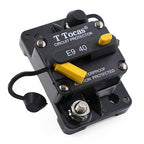 E9 40 Amp Circuit Breaker with Manual Reset | 12V - 72V DC IP67 Waterproof Protection | UL Certified Switchable 40A