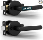 Mega Handles Ronn Privacy Door Handle - 2 Pack Reversible Interior Black Door Handle, Heavy Duty Bed & Bath Door Handles with Privacy Door Lock, Fits All Standard Doors - Matte Black