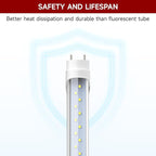 Kihung T8 Led Bulbs 4 Foot Type A+B Tube Light, 24W, 3120LM, 6000K Led Tube Lights 4ft, Plug and Play or Ballast Bypass, T8, T10, T12 Led Replacement for Fluorescent Tubes 4 Pack