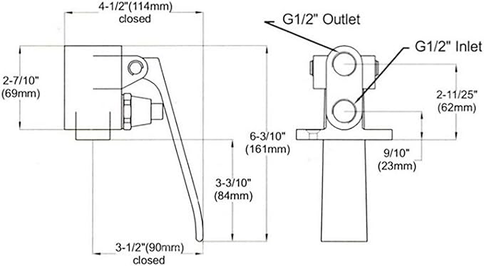 Knee Valve, Hands‑Free Easy to Install Faucet Parts, G1/2 Thread for HomeSingle Temperature Knee Valve