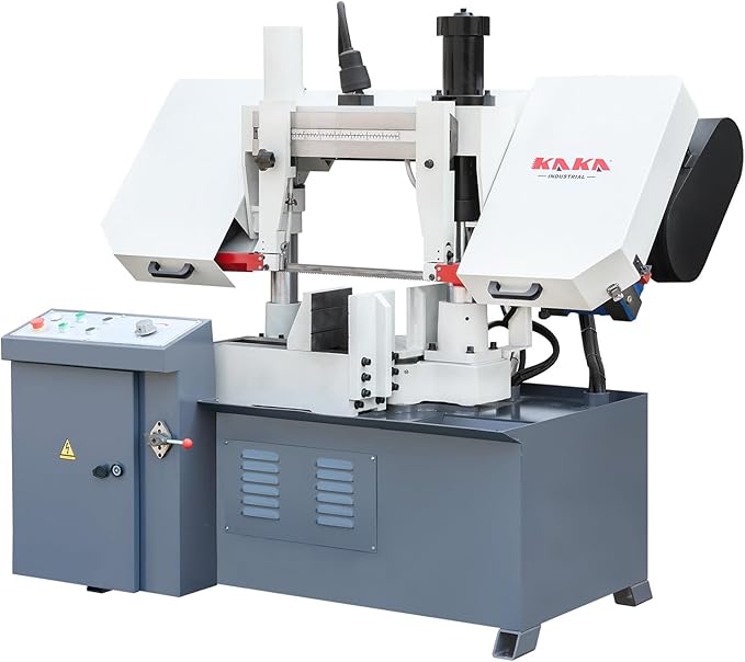KAKA Industrial Metal Band Saw11 Inch Capacity Double Column Band Saw with 45° Rotating Head Hydraulic Downfeed Variable Speed Metal Cutting Bandsaw TBK-11A