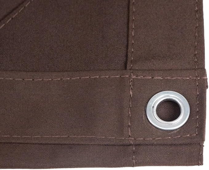Mytee Products 20' x 40' Dark Brown 12oz Canvas Tarp with Grommets - Water Resistant - Heavy Duty Canvas Tarps - Multipurpose Tarpaulin Cover for Canopy Tent, Roof, Camping, Semi Trucks & Cargo