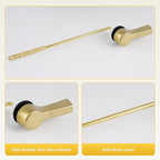 Universal Metal Brushed Gold Toilet Flush Handle Replacement, Front Mount Toilet Handle Replacement Compatible with Kohler, TOTO, American Standard, Mansfield, Gerber Toilets, Solid Brass