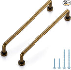 JOY DECOR Cabinet Pulls – 6-1/4 Inch Hole Center, Antique Brass, 20 Pack, Zinc Alloy Cabinet Handles for Drawers & Cupboard – Vintage Style Hardware for Kitchen, Bathroom, Dresser, Furniture Makeover