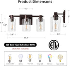 3 Lights Bathroom Lighting Fixtures Over Mirror Oil Rubbed Bronze Bathroom Vanity Light Fixture Farmhouse Vanity Light Vintage for Bedroom Living Room Hallway