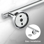 Newfun 10 Pieces Polished Chrome Bathroom Hardware Set - Includes 24inch Towel Bar, Robe Hook, Toilet Paper Holder, Bathroom Accessories Set Stainless Steel Wall Mounted