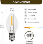C7 0.6W 2700K Featuring Standard E12 LED Bulb Candelabra Base Replacement Night Light 6 Pack