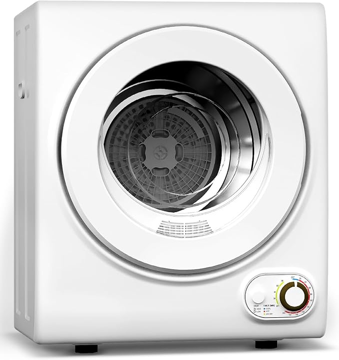 110V Portable Dryer – 850W Compact Clothes Dryer with 4 Automatic Drying Modes, Stainless Steel Tub, Simple Control Knob for Apartments, Dorms & Small Spaces